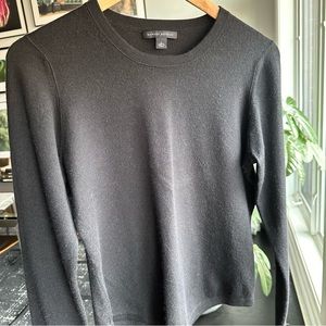 Banana Republic Silk Blend Black Sweater with Elbow Patches Size L